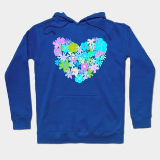 Vintage flower power heart design Hoodie